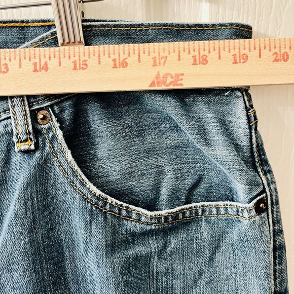 Levis 559 Relaxed Straight Jeans Men's 38 X 32 Sub Zero Blue Distressed 5 Pocket - Picture 6 of 12